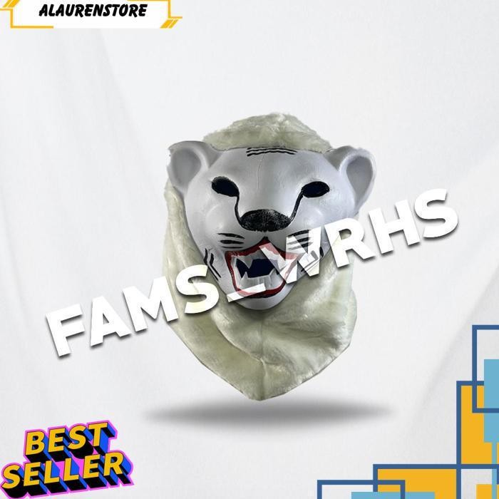 Topeng Macan Anak Dewasa Coklat Dan Putih Mainan Anak Af 1