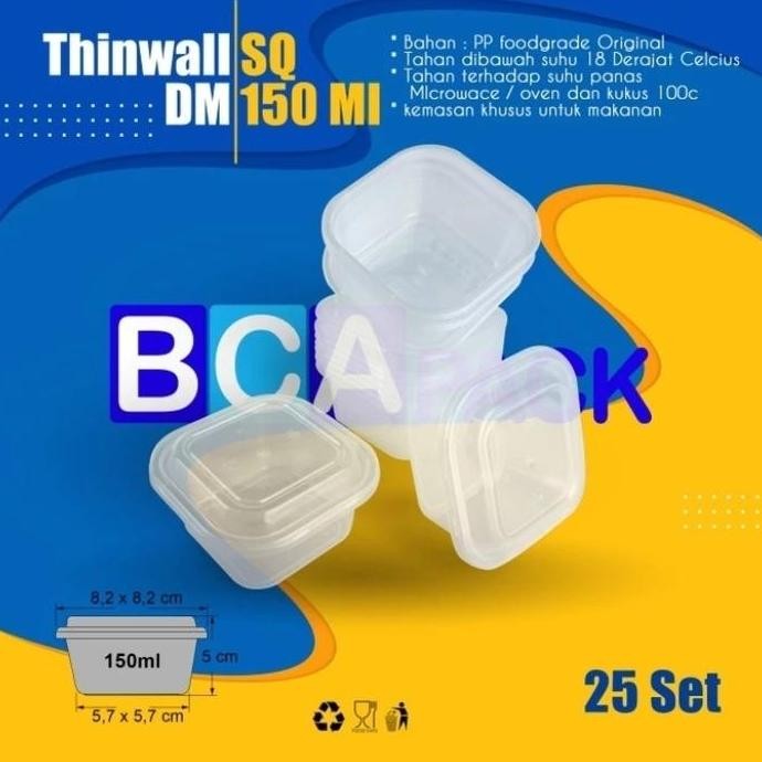 THINWALL DM 150ML SQUARE - CUP PUDING 150ML - THINWALL SQUARE MINI