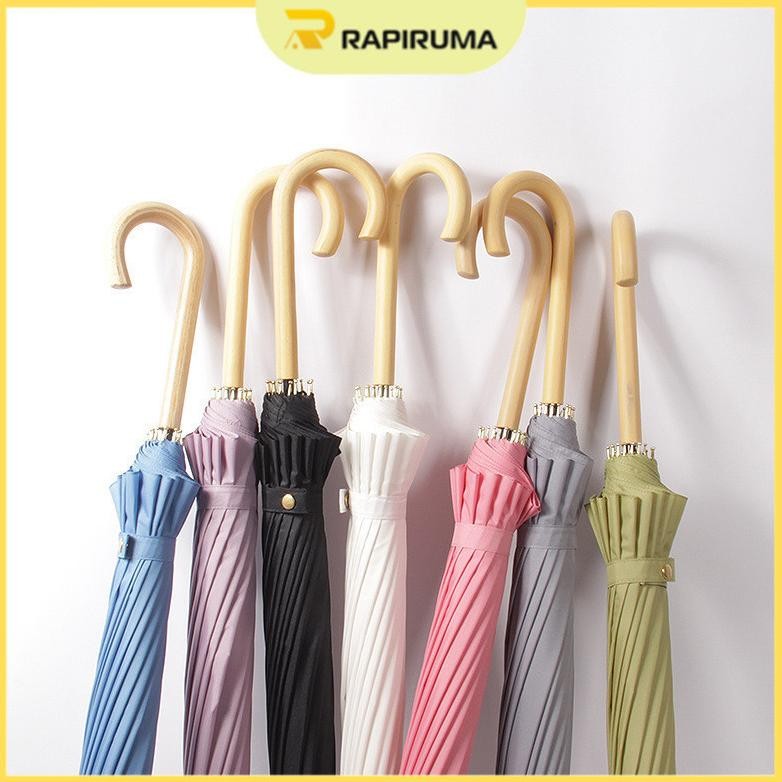 Payung Besar Japanese Style Gagang J Kayu Premium 16 Jari Payung Model Jepang Estetik Premium Jumbo 