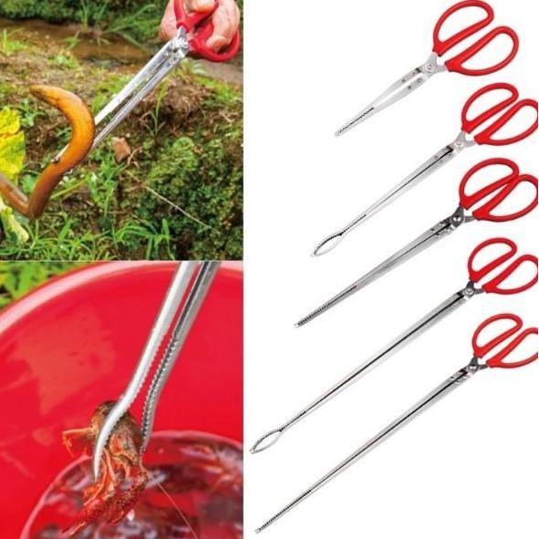 Crab Tongs Gunting Capit Penangkap Belut Kepiting Ikan Panjang 52 Cm Ujung Flat Dan Lengkung Multifu
