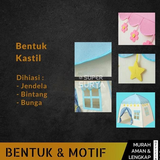 Tenda Anak-anak Jumbo 3-4 Orang Laki-Laki Perempuan Mainan Rumah Tent Playhouse Castle