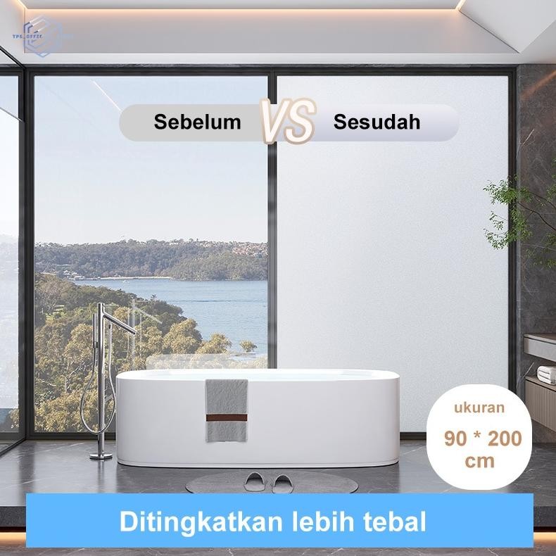 Sticker Kaca Sandblast /2Meter Stiker Kaca Polos Buram Premium/ Untuk Pintu Jendela Kaca RumahTidak 