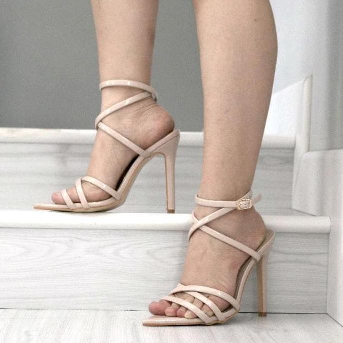 DV104 >> berlin high heels wanita  cantik heels pesta hak runcing 12cm size  35/42  Shoes