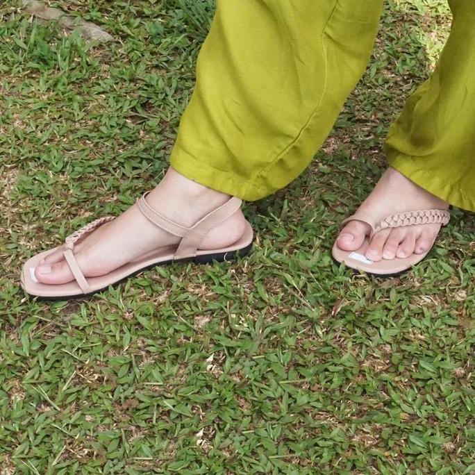 DF210>> Ready Sandal selop wanita korea tali belakang terbaru kekinian/sendal selop wanita remaja te