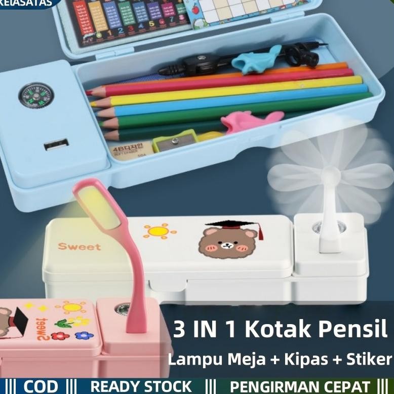 

Sale Keiasatas3 In 1 Tempat Pensil Multifungsi Lampu Meja Kipas Angin Kecil / Siswa Sekolah Kotak Pensil Lucu See-97
