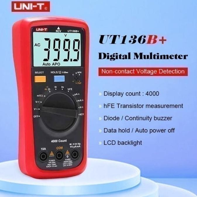 UNI-T UT136B PLUS - Auto Range Multimeter Multitester LCD Display