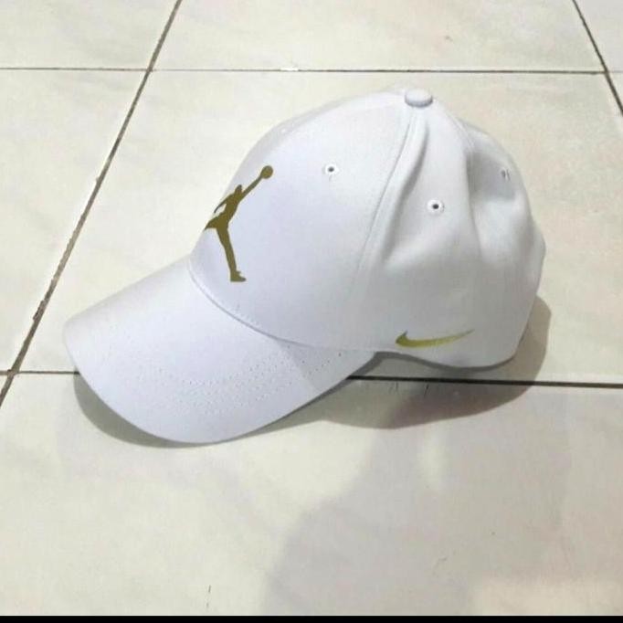 TOPI BASEBALL JORDAN GOLD, TOPI JORDAN, BASKET, OLAHRAGA,