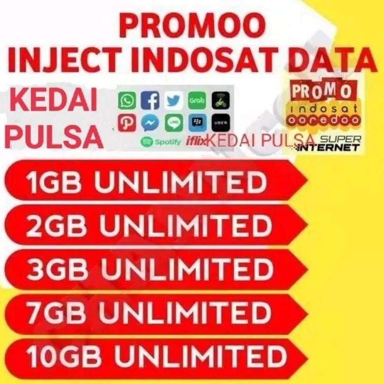 Paket Data Indosat Unlimited 1Gb 2Gb 3Gb 7Gb 10Gb