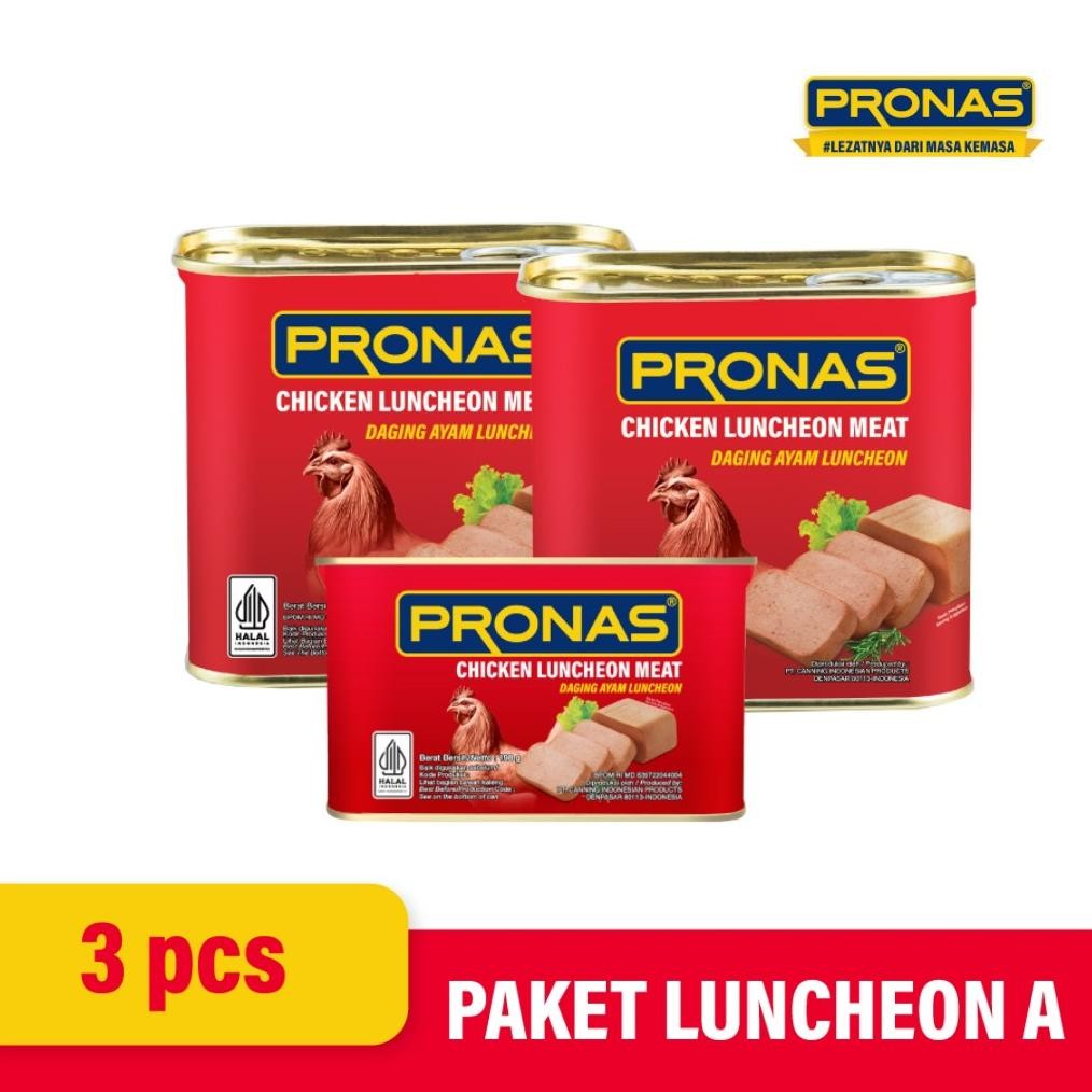 

TERMURAH PRONAS Luncheon Ayam 340 g (2pcs) dan Luncheon Sapi 198 g (1pcs) Siap kirim