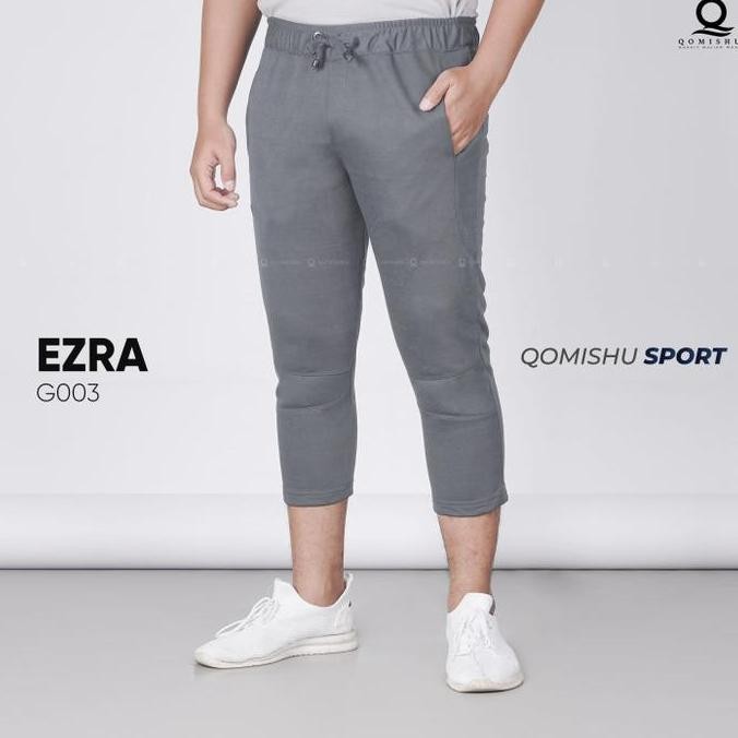 BEBAS ONGKIR - Celana Training 7/8 Pria Slim Fit Pants EZRA Grey