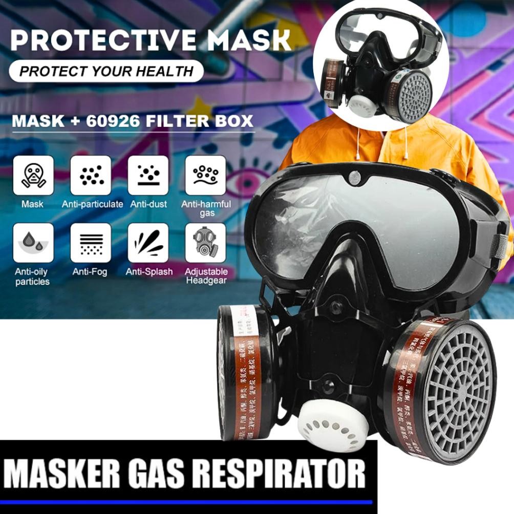 COD TaffGUARD Masker Gas Respirator Full Face beracun buat cat semprot Filter SF01