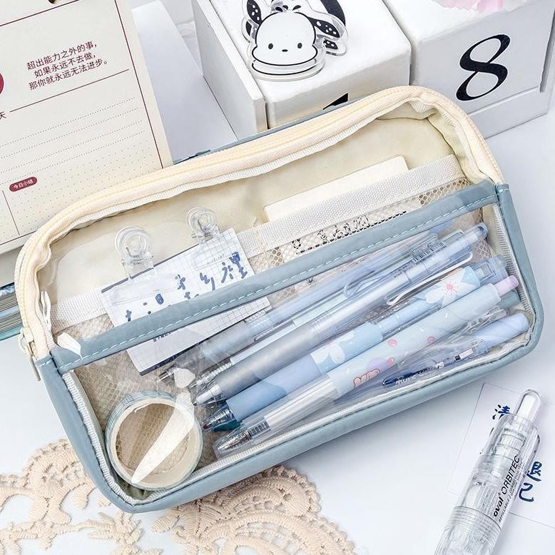 

Promo..!!! LemlingerKotak Pensil Transparan Aesthetic Pencil Case Large Lucu Stationery Organizer School Stuff Perlengkapan Sekolah Do86