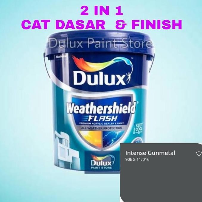 Dulux Weathershield Flash 2 in1 Intense Gunmetal 20L Pail Abu Tua SALE