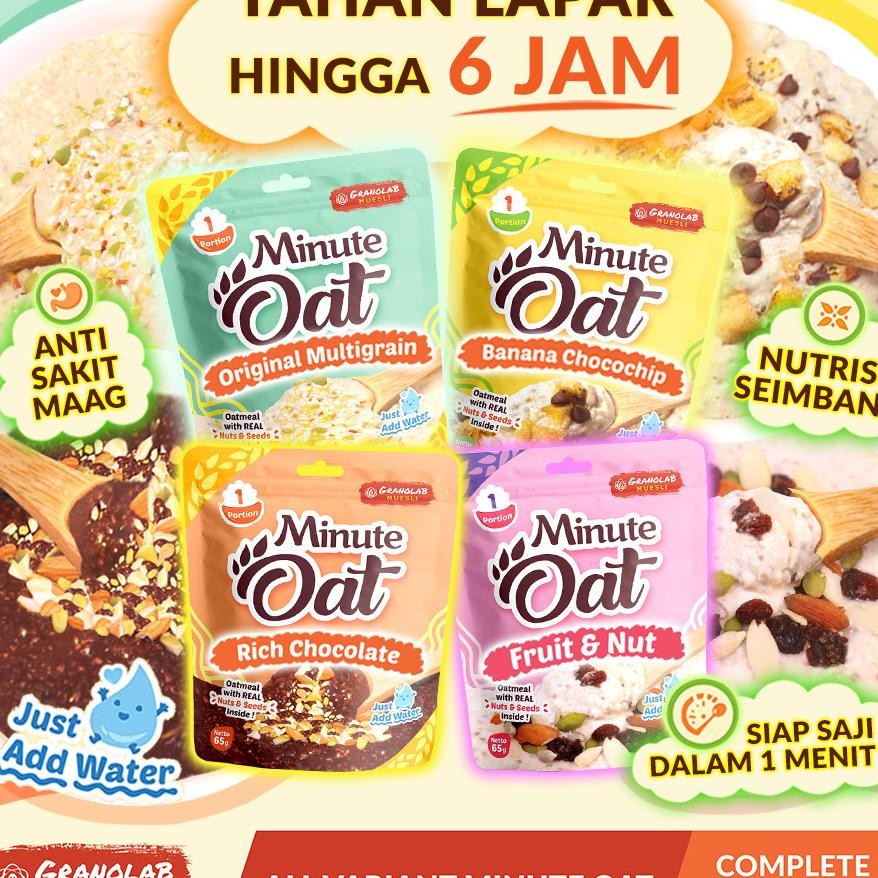 

Oatmeal Minute Oat Sereal Sarapan Asam Lambung Isi 4Pc