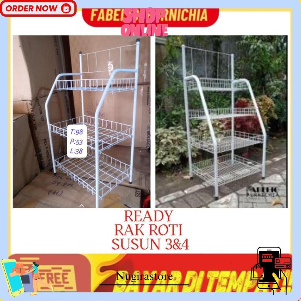 Rak Ciki Serbaguna/Rak Roti 4 Susun/Rak Roti 3 Susun/Rak Roti/Rak Ciki/Rak Serbaguna/Rak Jumbo Terla