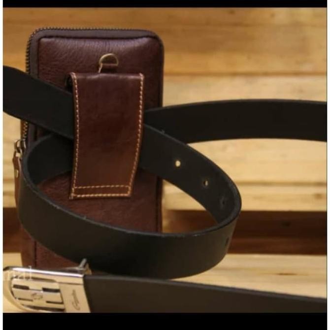 Sarung Hp Pinggang Pria Kulit Asli - Tas Dompet Hp 100% Kulit Sapi