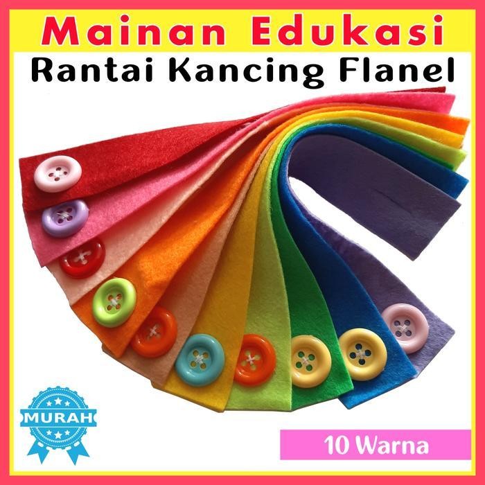 TP Mainan edukasi Mengancing RANTAI FLANEL dengan kancing, Sensory Play Montessori Toys