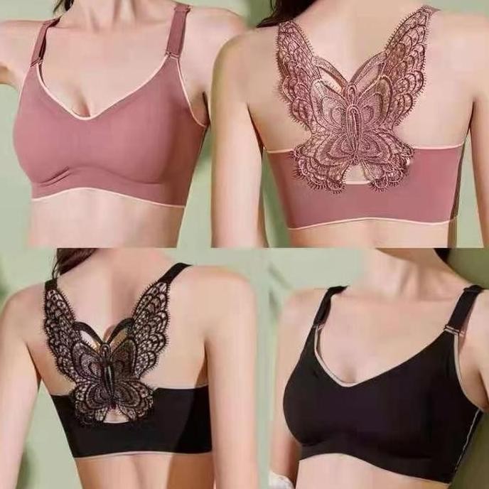 COD [VIMISU]BIG SIZE Sport Bra Seamless Bahan Latex Renda Bh