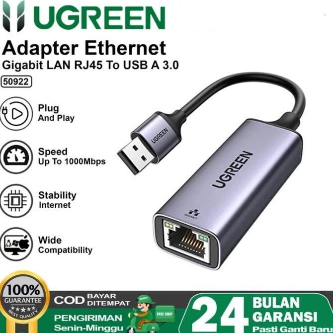 DV30 }} Ugreen USB Lan Card Ethernet Adapter 100/1000Mbps - Ugreen Lan to Usb