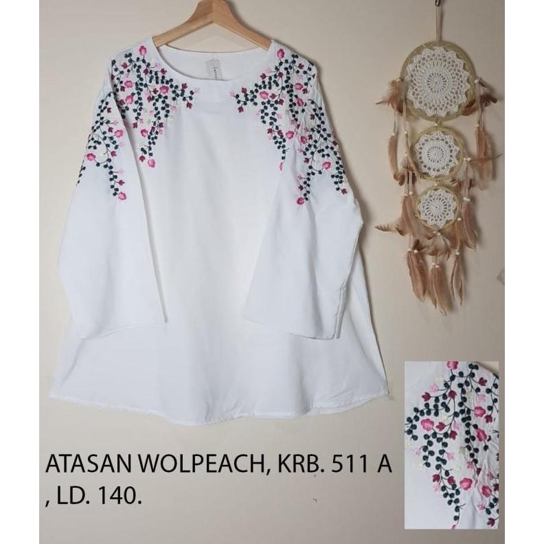ATASAN PUTIH JUMBO WANITA BORDIR BLUS PUTIH ATASAN HITAM JUMBO WANITA