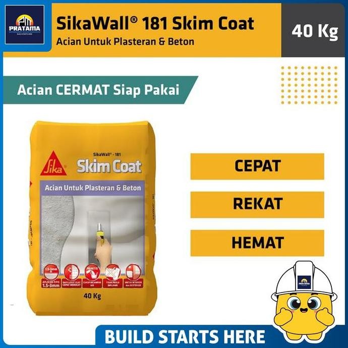 SIKA - SIKAWALL 181 SKIMCOAT Acian Dinding 40Kg