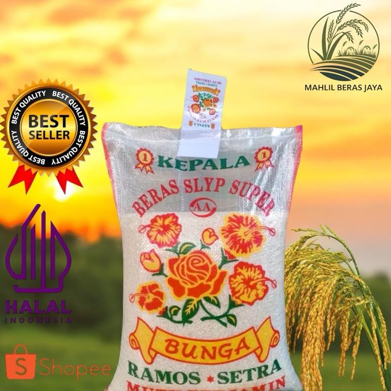 

Beras Medium Cap Bungga Kembang 5Kg 10Kg 20Kg 25Kg Pulen Sedang Termurah