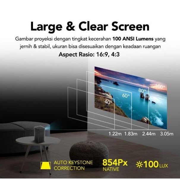 Promo Blueray 4K Projector Mini Proyektor 1080P Micropack Smart Best