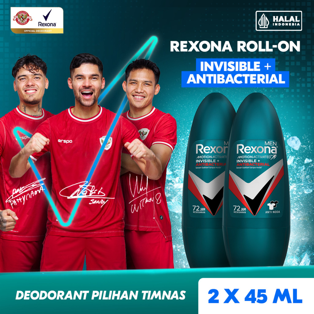 Rexona Men Inivinsible Antibac Roll On 45 Ml - Twin Pack