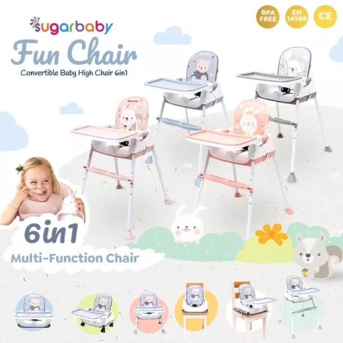 Terlaris | Terbaru | Best Seller | Termurah Sugar Baby Multifunction 6 In 1 Fun Chair Booster Seat +