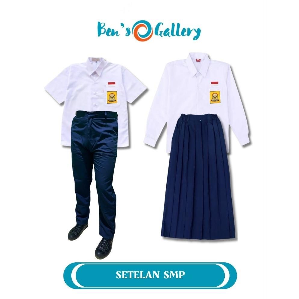Bets Seller Setelan Smp Laki Laki Perempuan / Baju Atasan Kemeja Putih Lengan Panjang Bawahan Rok Ce