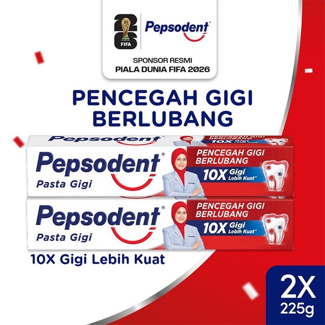 Pepsodent Pasta Gigi Anti-cavity Toothpaste 225g x2