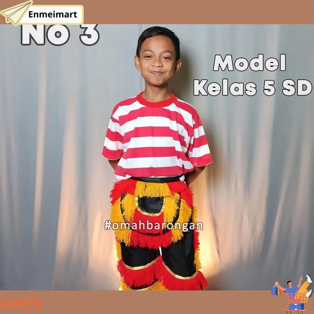 Celana Barongan Anak SD SMP Warna Merah Hijau Biru Hitam Putih Viral