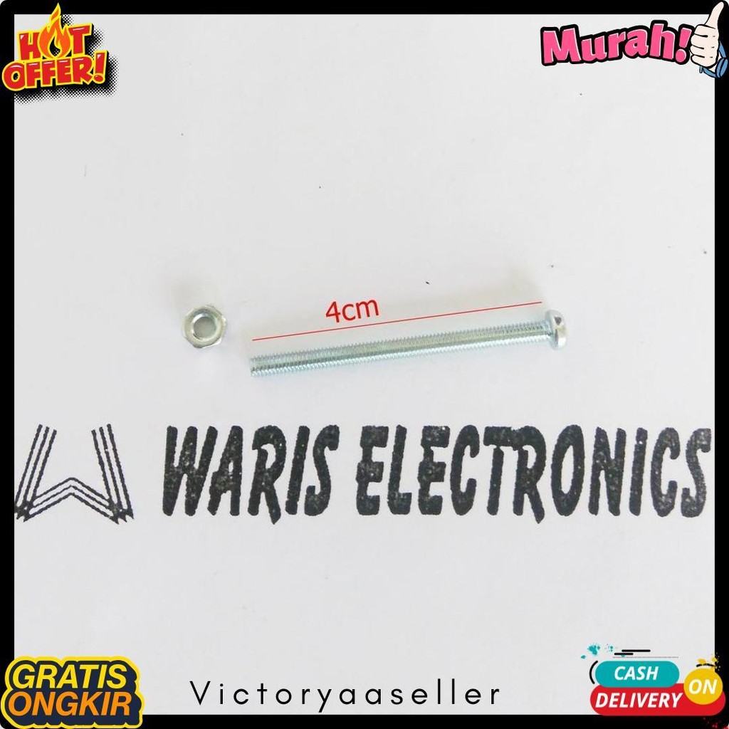Lagi Diskon Nih Baut 3Mm Panjang 4Cm Plus Mur 10 Set