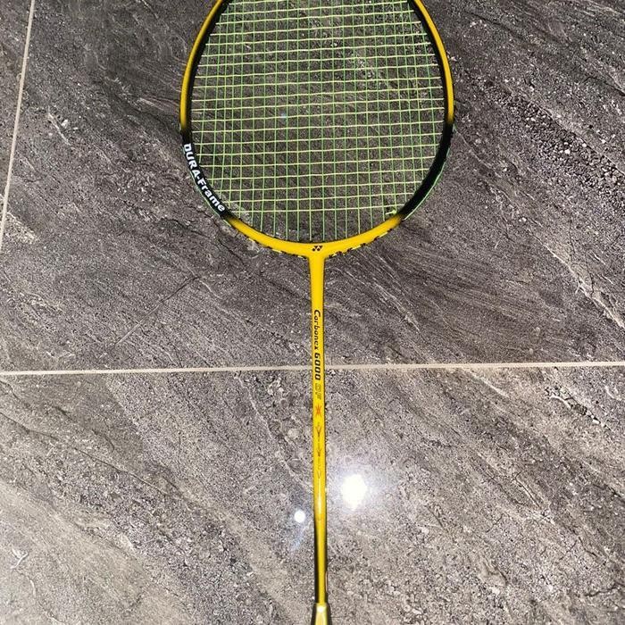 RPS Yonex Raket Badminton Carbonex 6000 Tarikan 28lbs Max 30Lbs Senar Rs Micro Full Carbon Untuk Pem