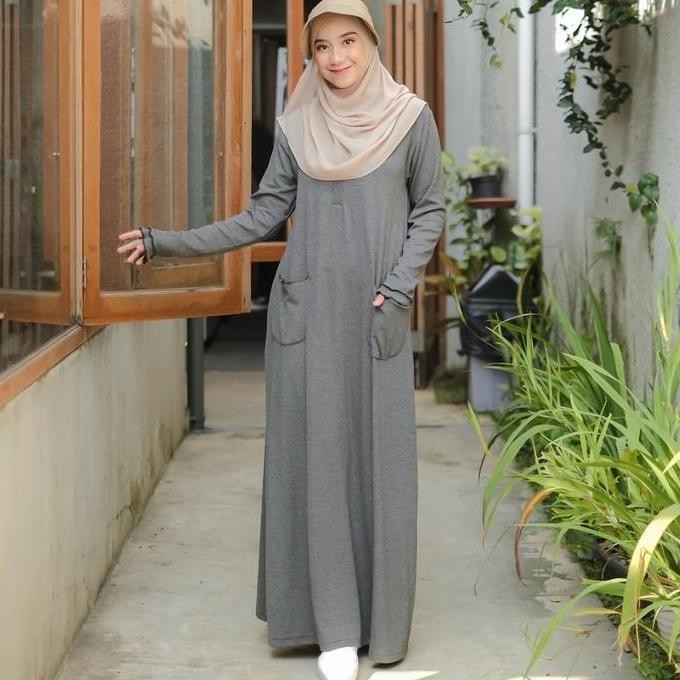 Olla Daily Dress / Gamis Knit Sporty / Gamis Rajut Halus / Gamis Olahraga / Gamis Kaos Rajut / Gamis