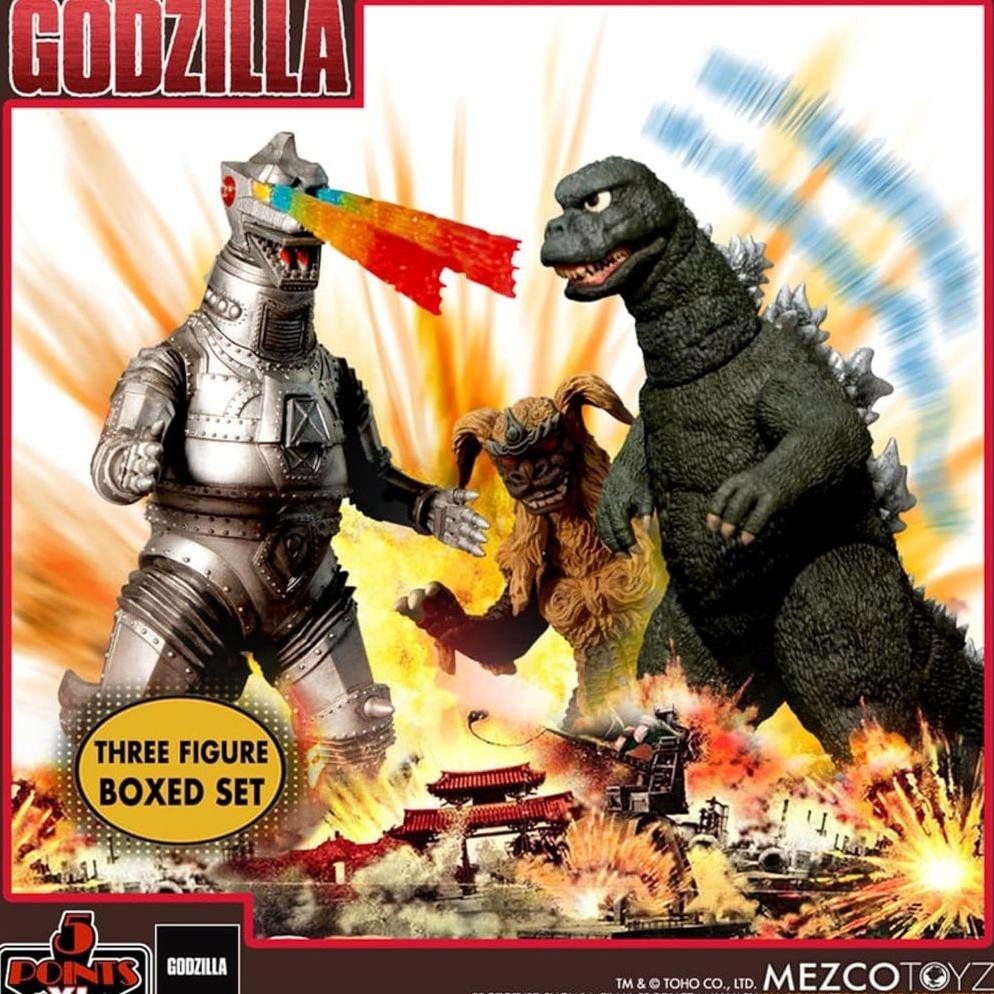 MEZCO - GODZILLA VS MECHAGODZILLA (1974) SET MIT DREI FIGUREN ORIGINAL PRODUK