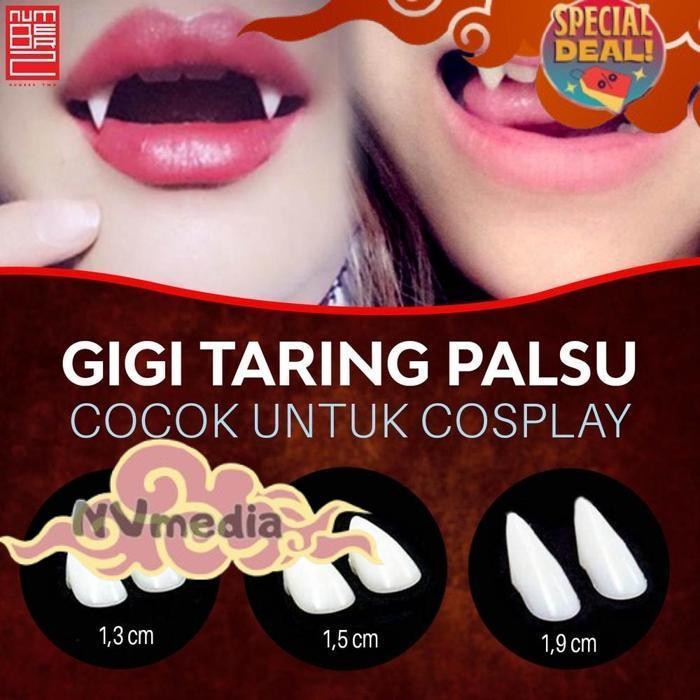 Hanya Hari Ini Gigi Taring Palsu Fake Teeth Mainan Vampire Dracula Cosplay Zombie Serigala