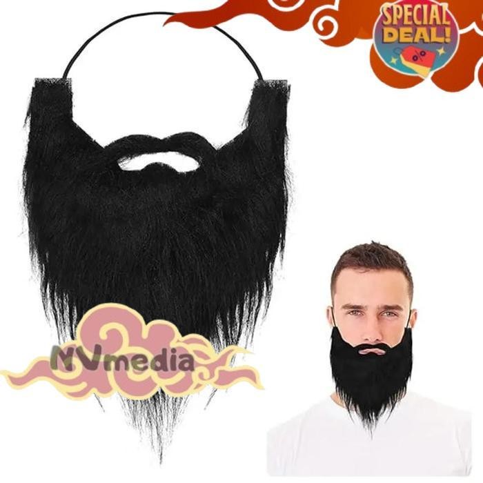 Siap Dikirim Jenggot Palsu /Jenggot Imitasi Palsu Hitam Untuk Kostum Cosplay Halloween /Fake Beard P
