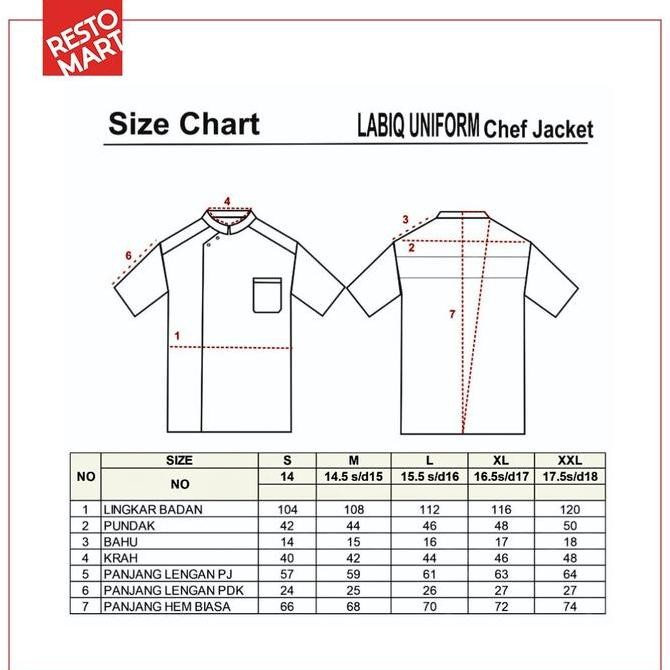 Seragam Chef/Baju Chef/Kemeja Koki Restomart Katun(1394171)