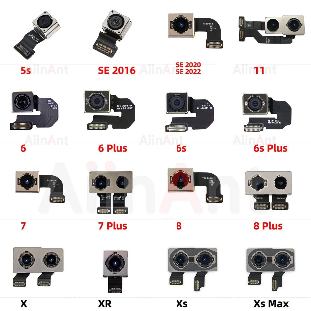 AiinAnt 100% Ori Kamera Belakang Untuk iPhone 11 X Xr Xs Max 6 6s 7 8 Plus SE 2020 2022 Kamera Utama