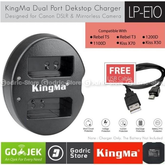 TERBARU - KingMa Charger LP-E0 for Canon 00D 200D 00D 00D 000D etc