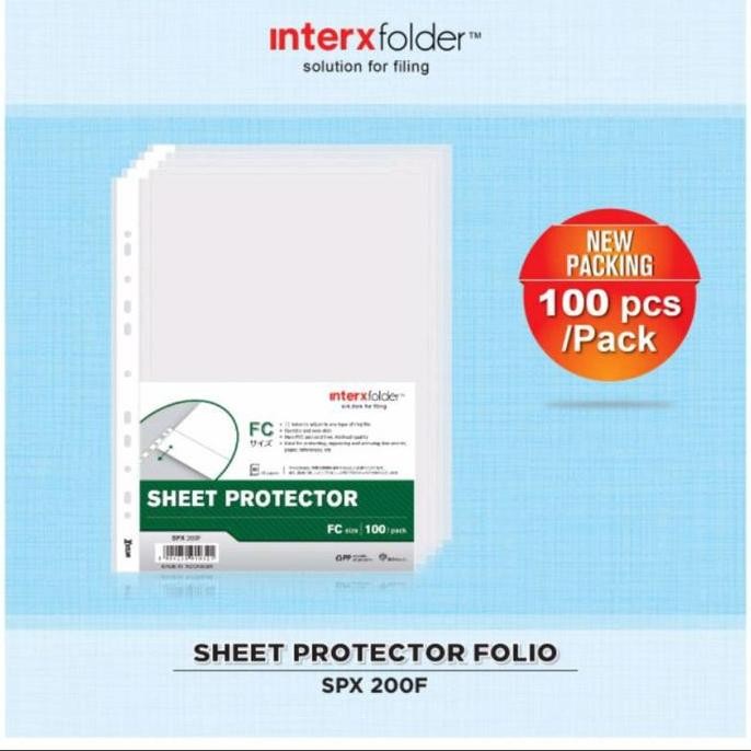 

TERMURAH - sheet protector Folio FC isi 00 lembar / plastik pp pocket inter x