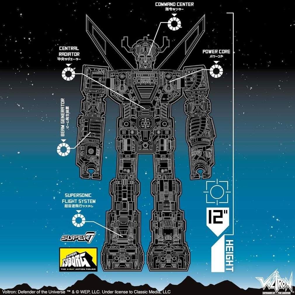 Super7 Voltron Defender Of The Universe (Shogun) - 9,5 Cm Voltron Actionfigur Mit Zubehr Vintage