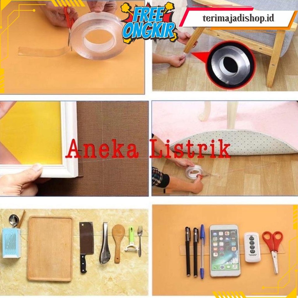 

Aneka Double Tape Super/Isolasi Bening 2 Sisi Super Kuat Tanpa Bekas Bisa Cod