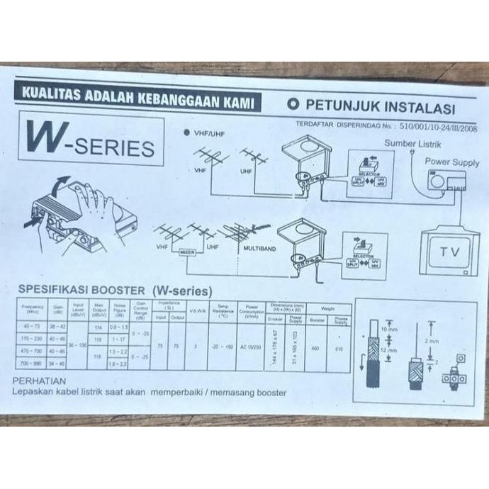 Boster Pf Antena Dx W 5000 Uhf Tv Penguat Sinyal Booster Digital