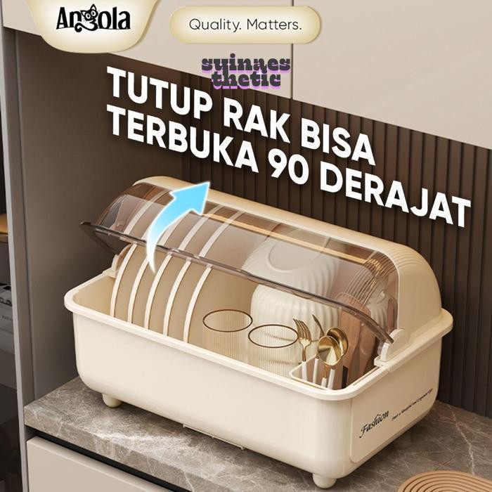 COD Or42 ANGOLA Rak Piring Full Tertutup Anti Debu C30 Tempat Penyimpanan Sendok / Garpu / Mangkuk E