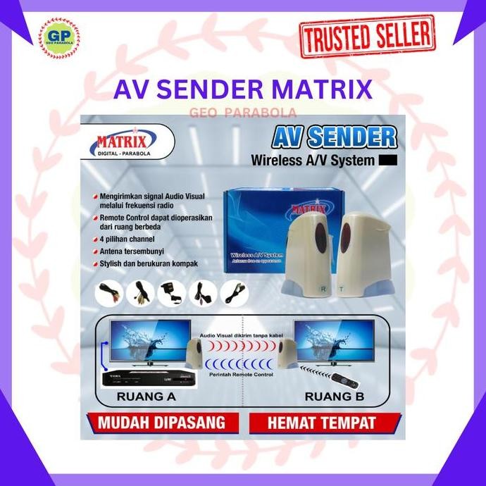 Av Sender Matrix Wireless Remote Extender Sinyal Audio Video Nirkabel