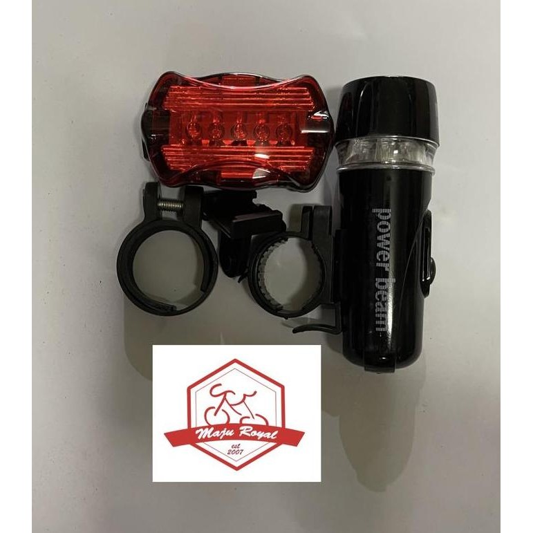 Promo LAMPU SEPEDA DEPAN BELAKANG BATERAI MTB LIPAT ANAK TERANG AWET COD