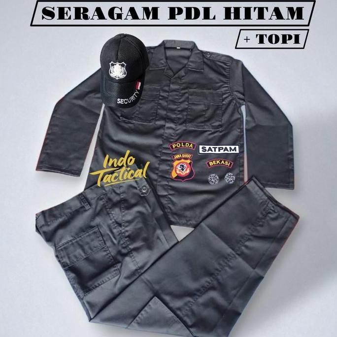 Seragam Pdl Hitam Security Lengkap Setelan Pdl Hitam Satpam Lengkap Seragam Pdl Hitam Berkualitas