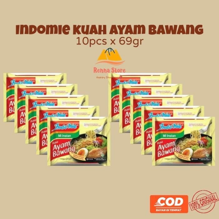 

ES INDOMIE Mie Goreng & Kuah (isi 10pcs) Noodles Food Instan Bawang Kari Ayam Soto Pedas